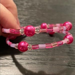 Wire beaded wrap around bracelet